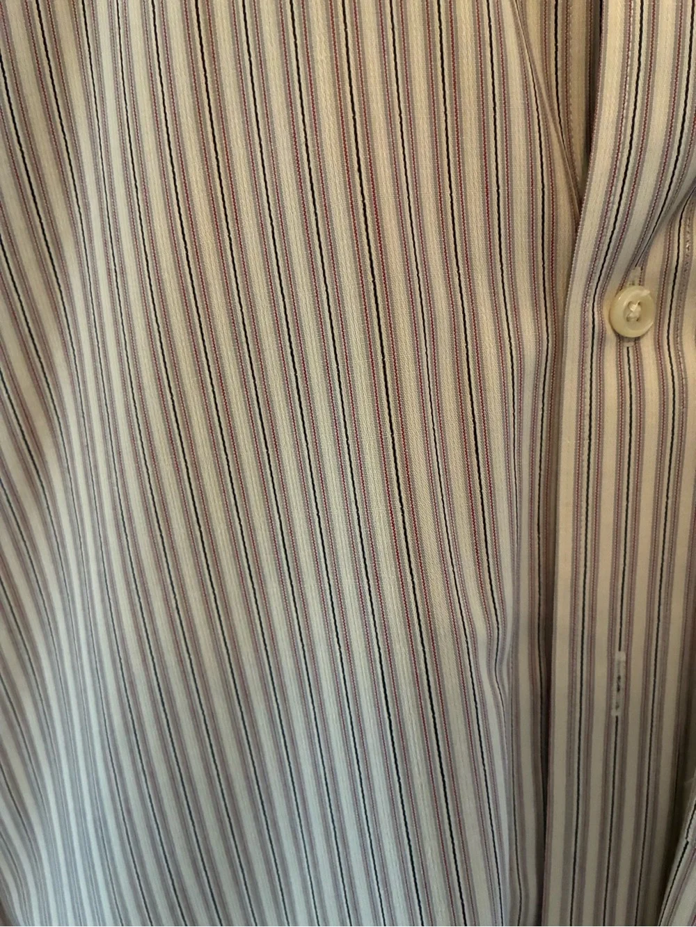 J. Crew Mens Vintage Long-Sleeve Stripe Spread Collar Shirt. Size 15 1/2-33.